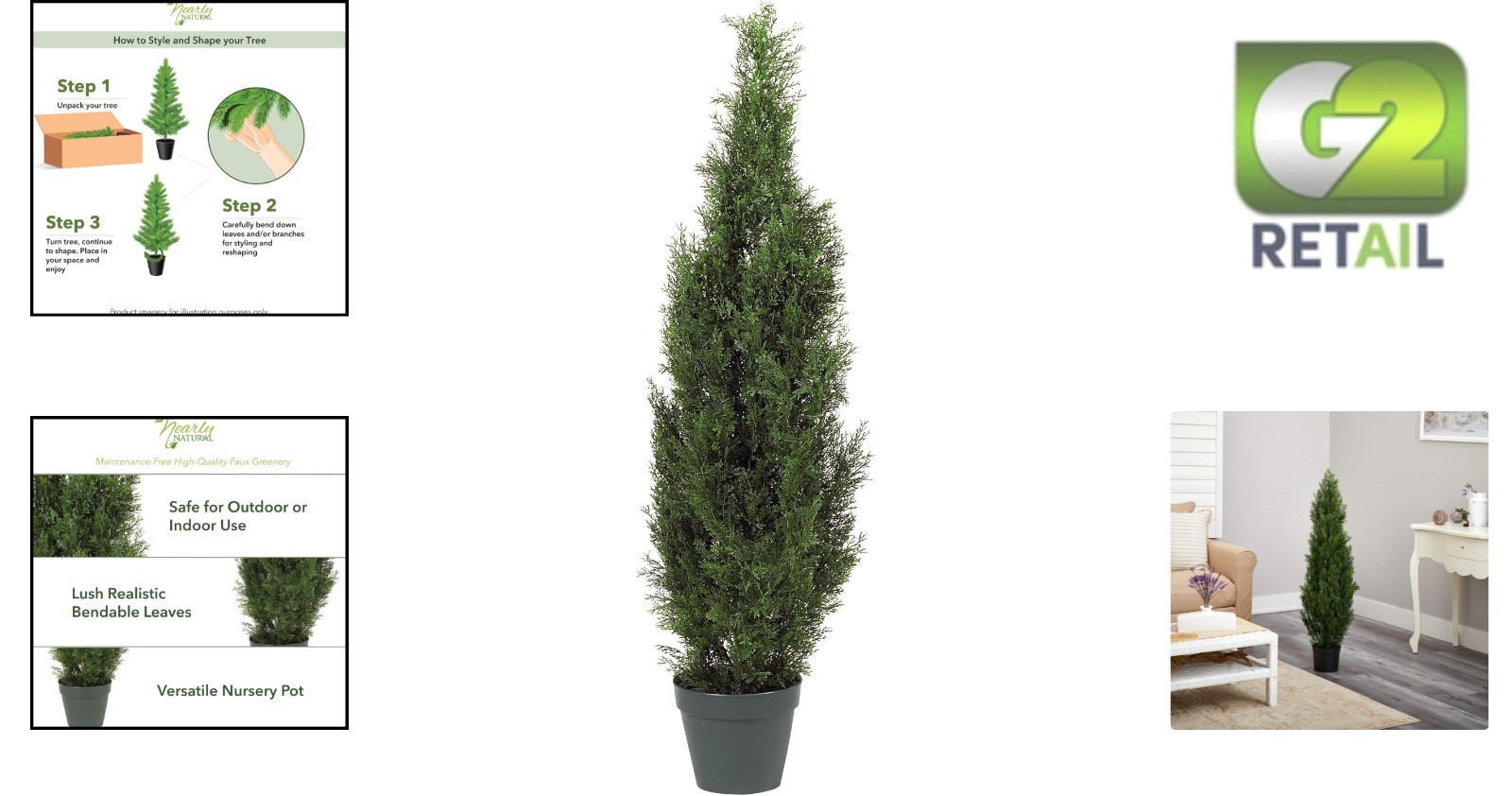 4FT Faux Cedar Tree with UV Resistance – Elegant Decor for Indoor/Outdoor