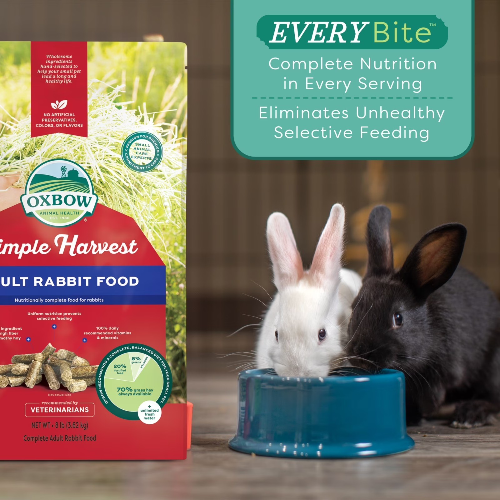 (5pack) Oxbow Simple Harvest Adult Rabbit Food 3.5lb.