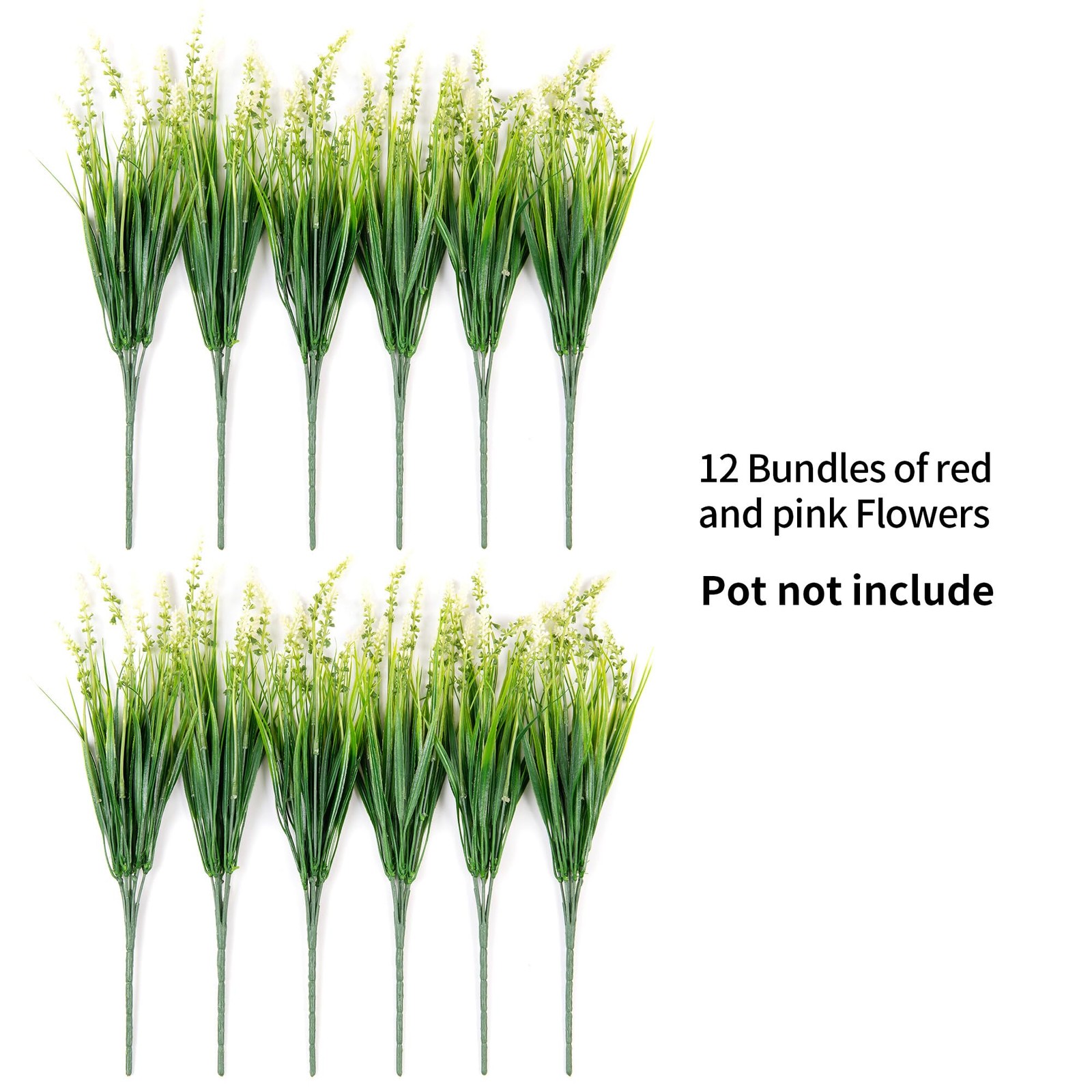 Artificial Faux Plants Flowers for Outdoor Decorations, Fake Monkey Grass for…