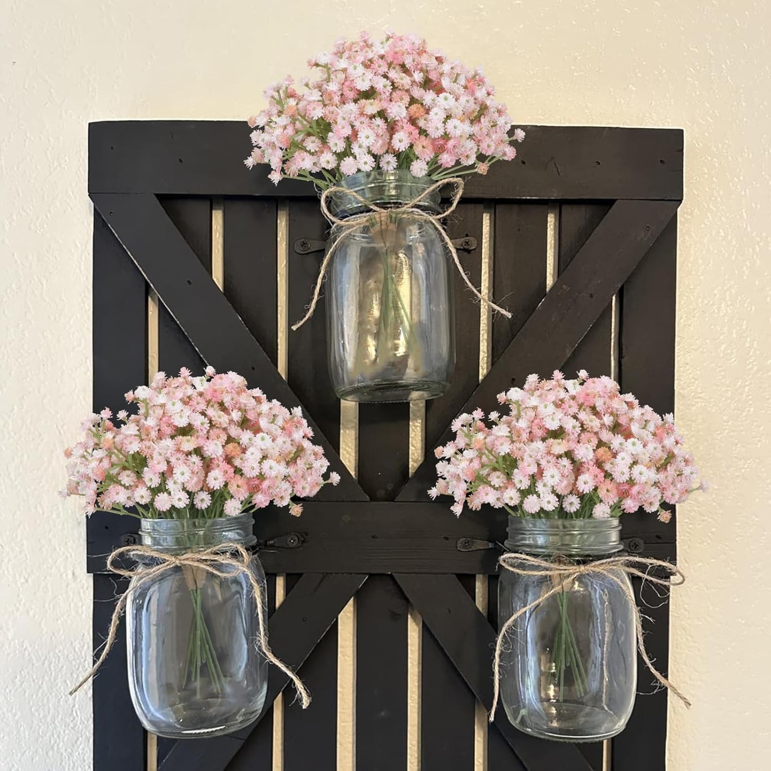 4 PCS Pink Flowers Fake Baby Breath Real Touch Valentines Day Artificial DIY