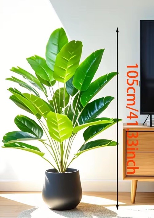 24 Leaves Large Artificial Palm Plant For Indoor Outdoor Use No Pot!