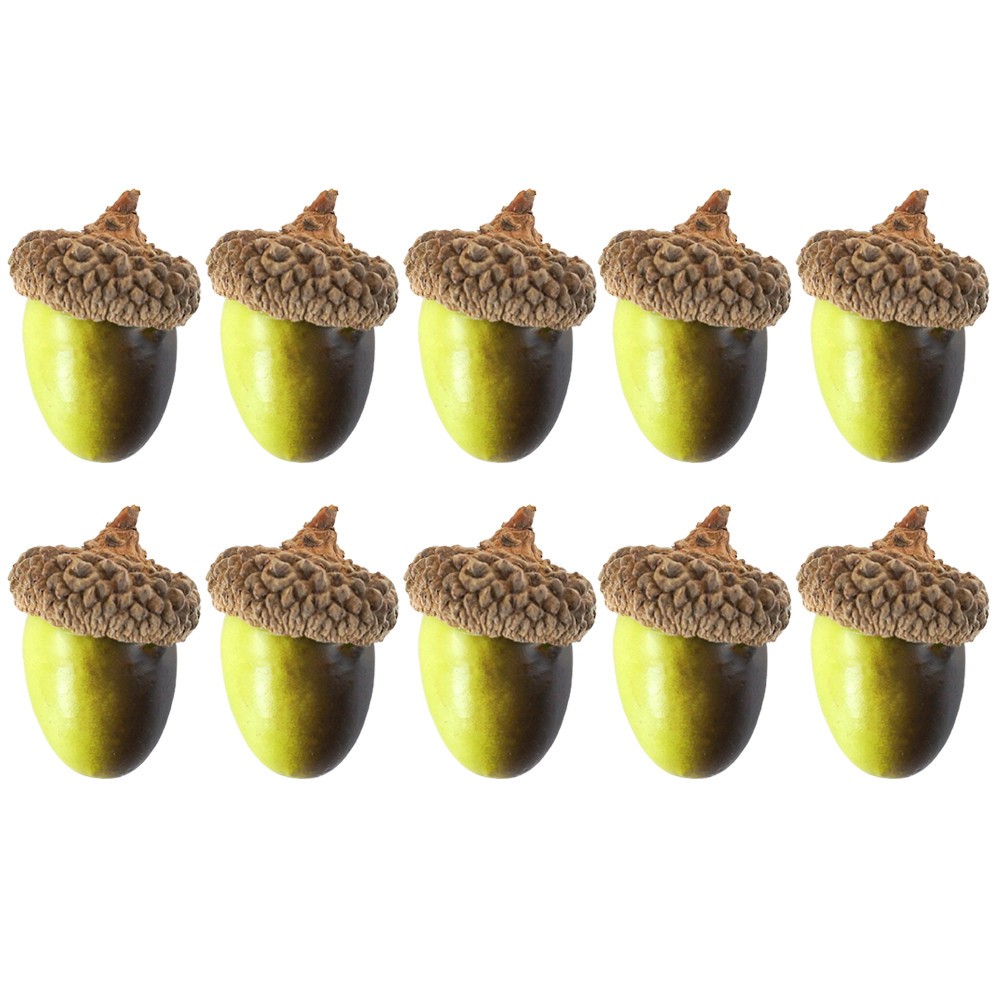 10 Pcs Simulated Wooden Acorn Christmas Decor DIY Accessories for Crafts