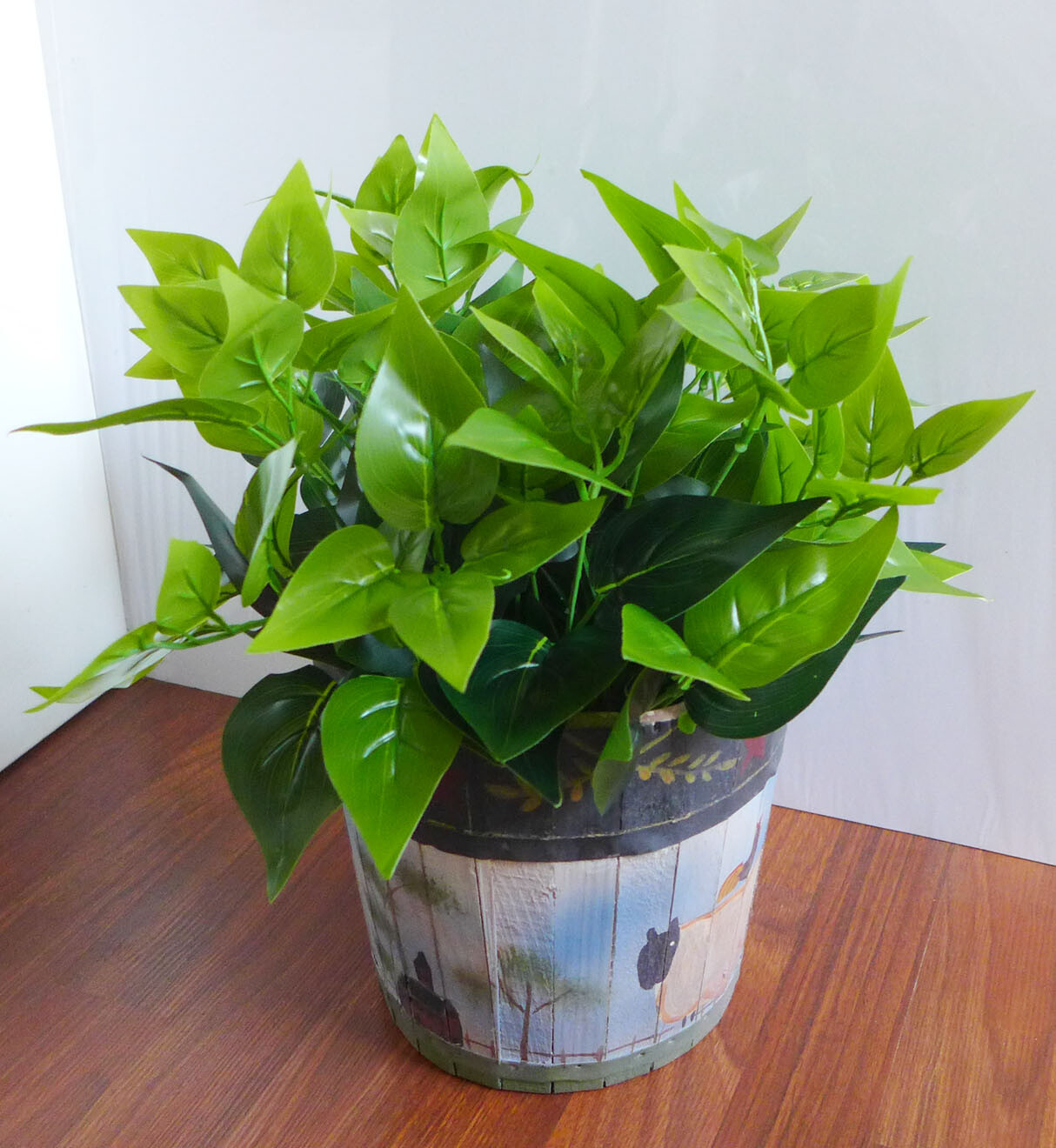 Set of 4 Artificial Small Green Leaf Grass Lifelike Plants