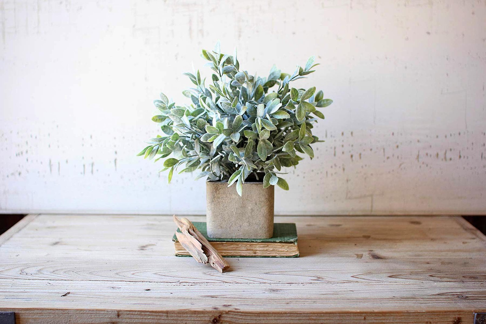 Artificial Sage Bush in Square Pot Lifelike Faux Plant Indoor And Outdoor Brown