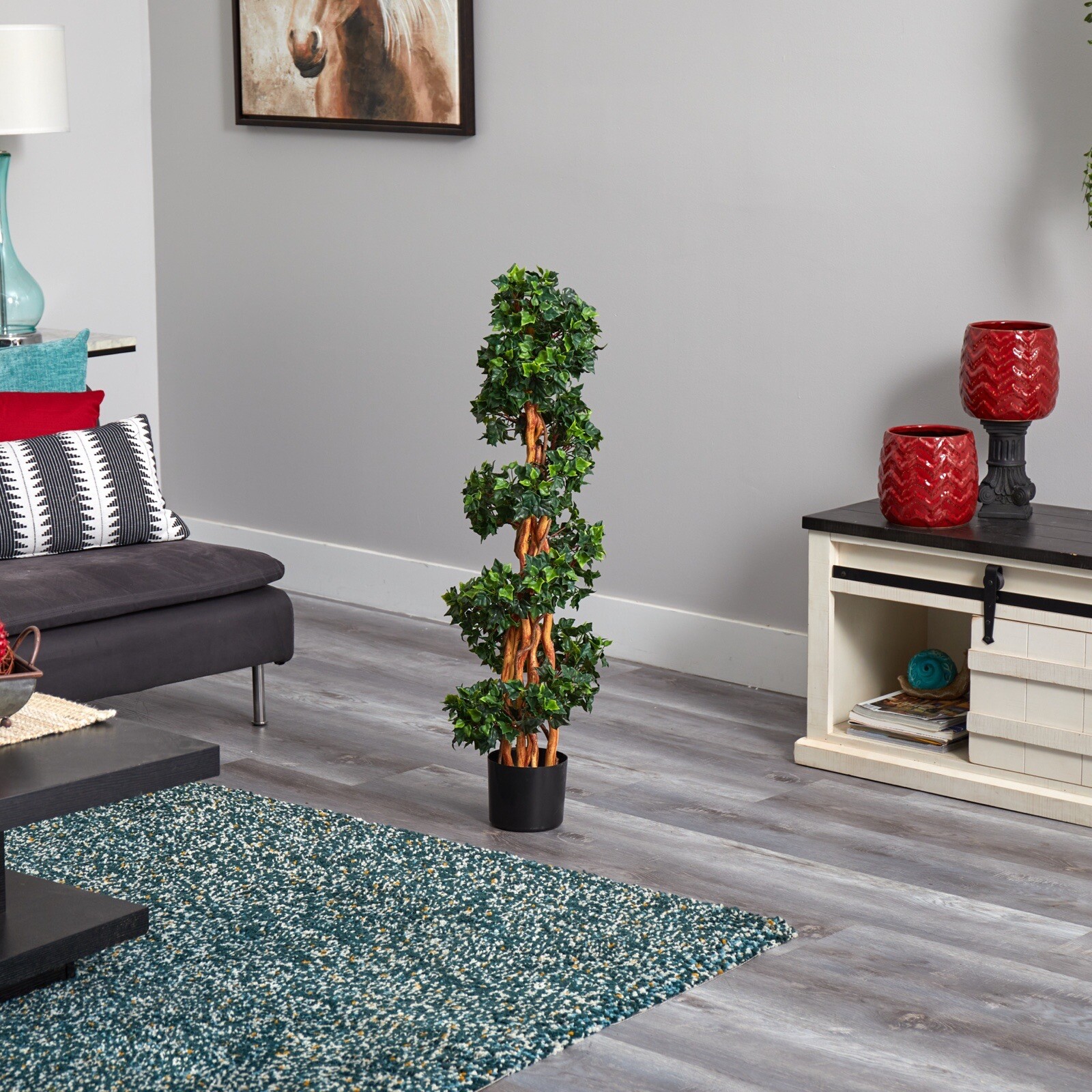 42” Topiary English Ivy Spiral Tree Home Decor UV (Indoor/Outdoor). Retail $127