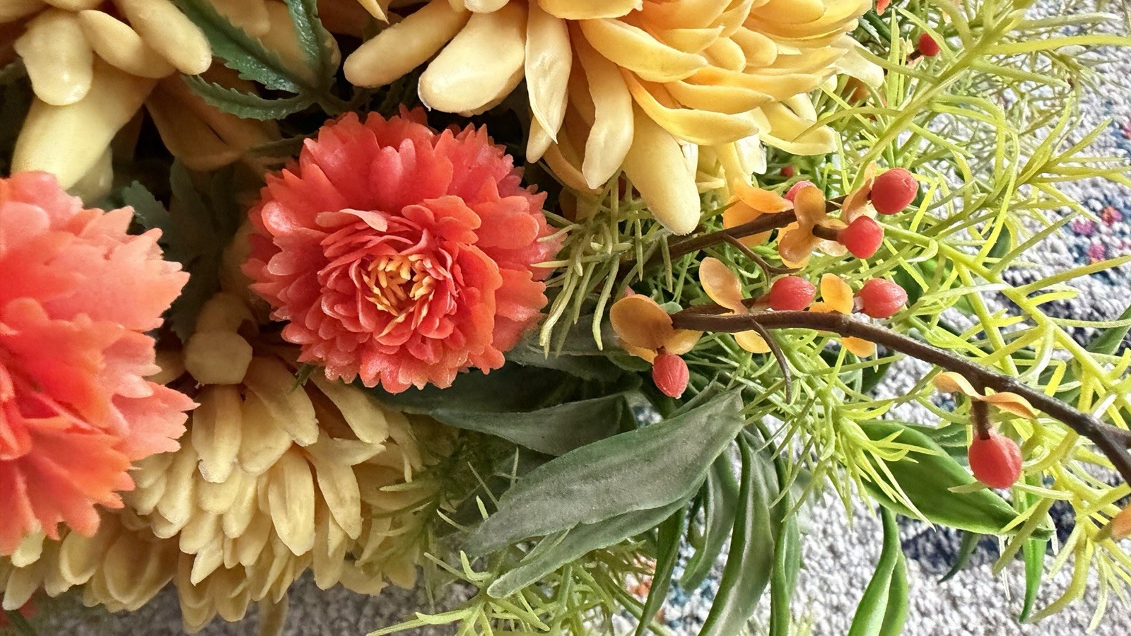 Vintage Centerpiece Plastic Floral Haeger Pottery Fall Autumn F15