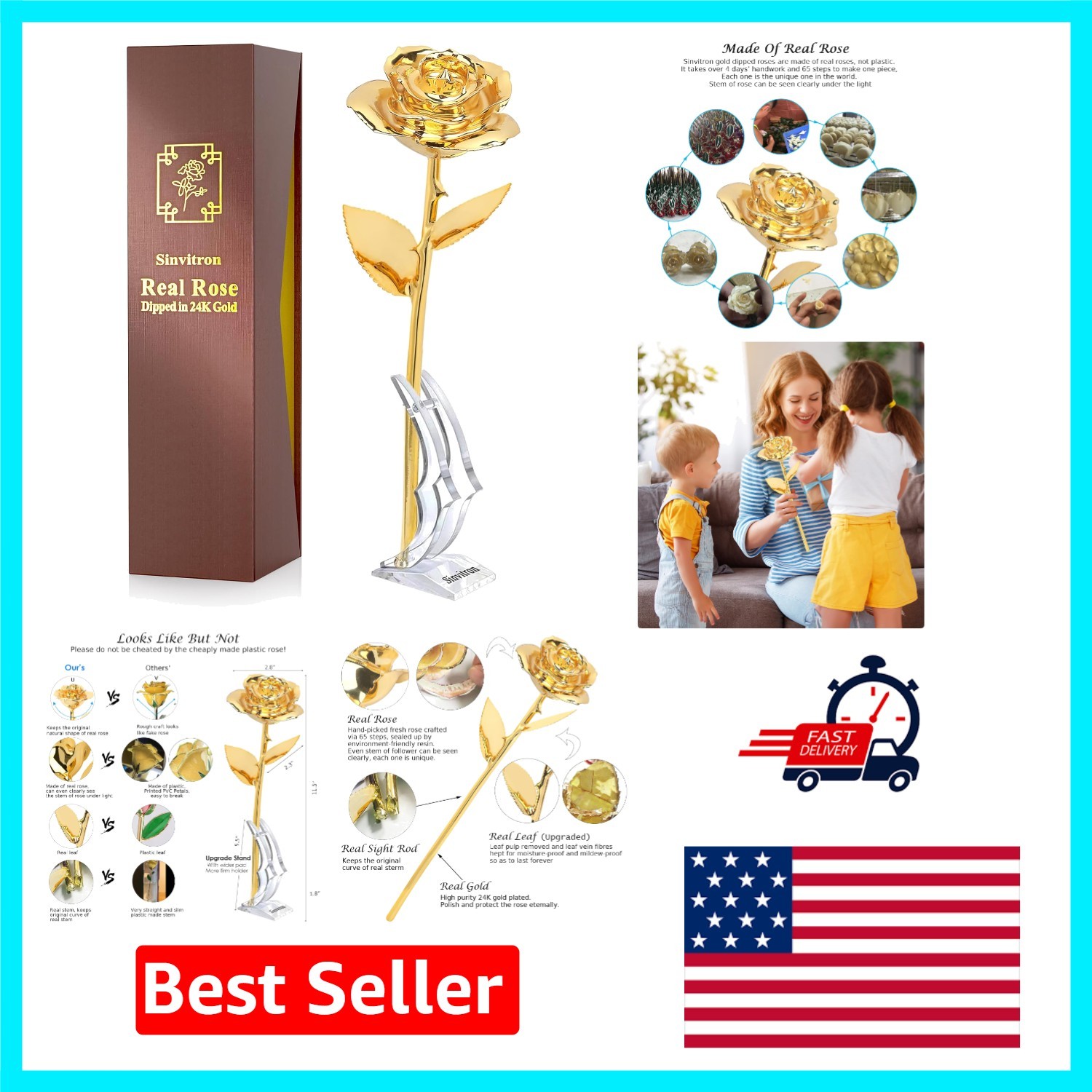 Handcrafted 24K Gold Rose – Eternal Love Gift for Anniversaries and Birthdays