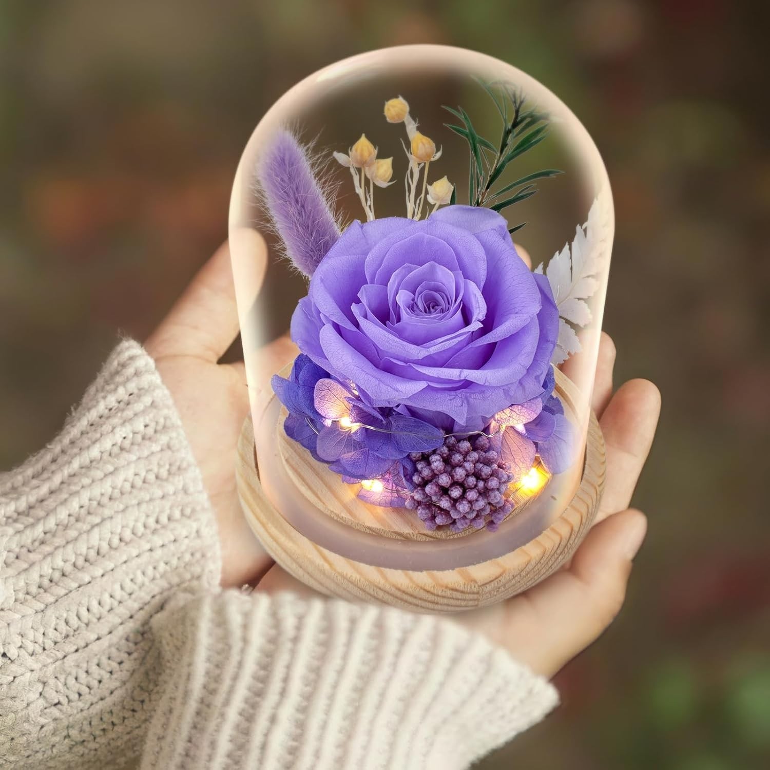 Preserved Roses & Fresh Flowers Bouquet – Gift for Women,Roses That Last Forever