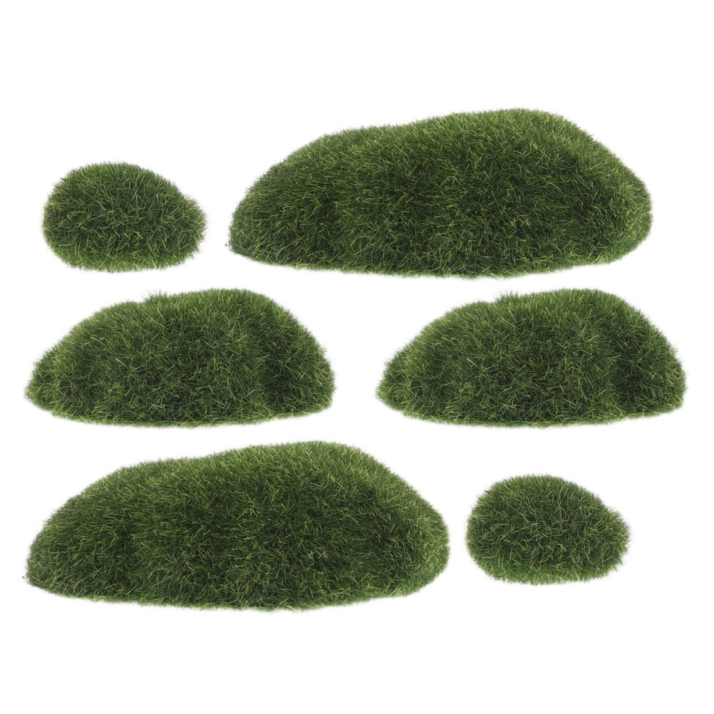 6Pcs Faux Moss Stones Decorative Artificial Moss Rocks for Landscaping