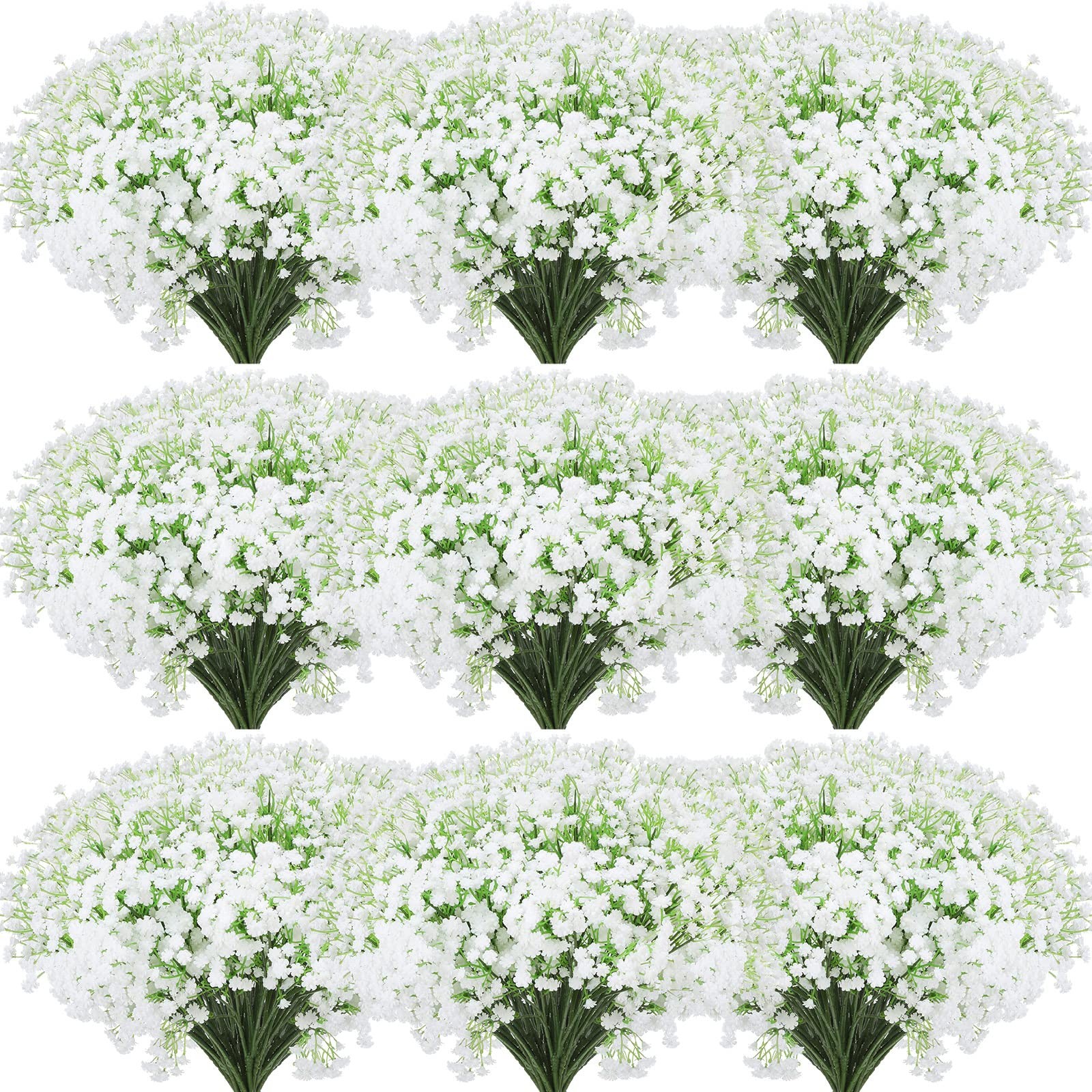 Tigeen 80 Pcs Baby Breath Artificial Flowers Bulk White Artificial Baby Breat…