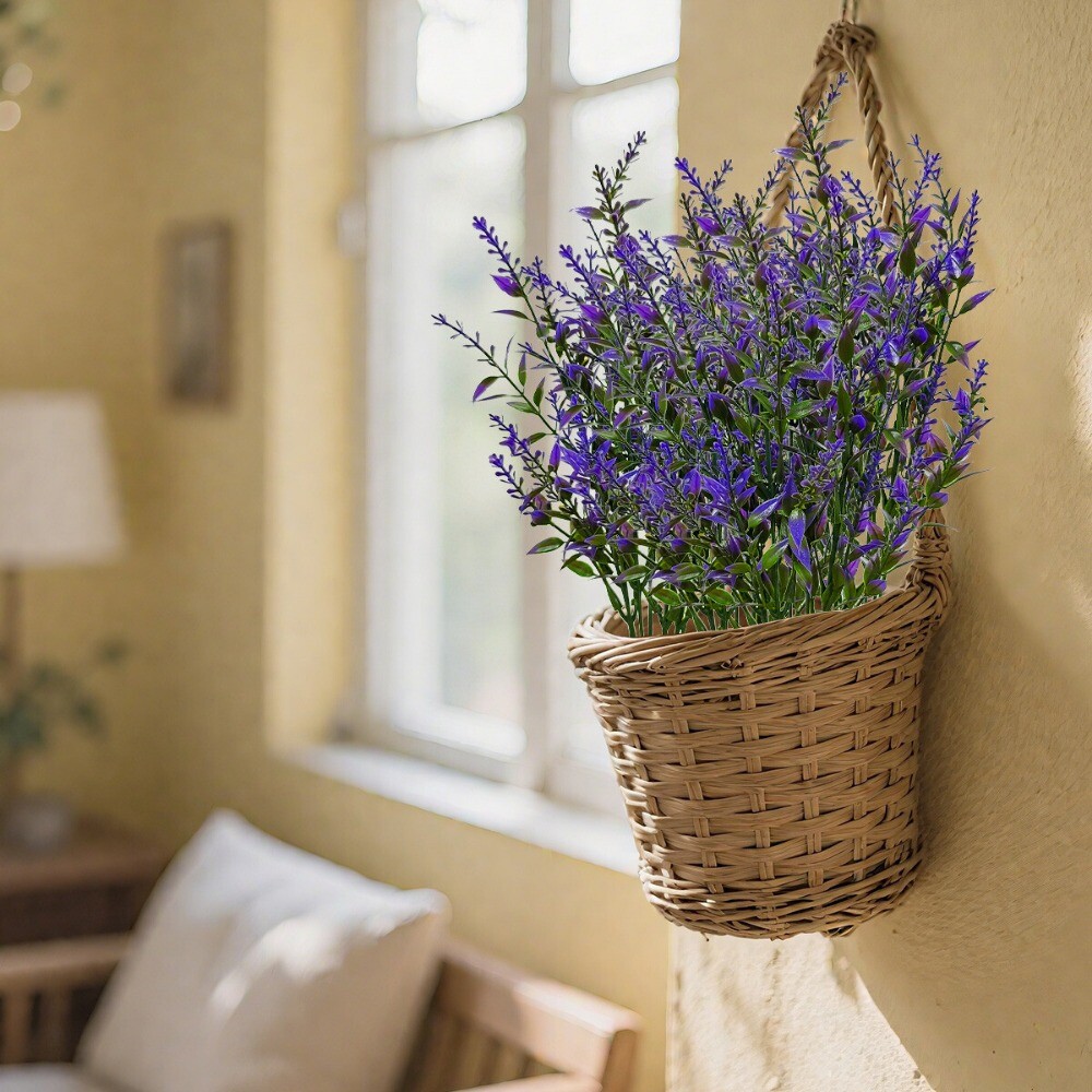 Artificial Lavender Flowers Fake Plastic Plants for Outdoor Garden Party Decor