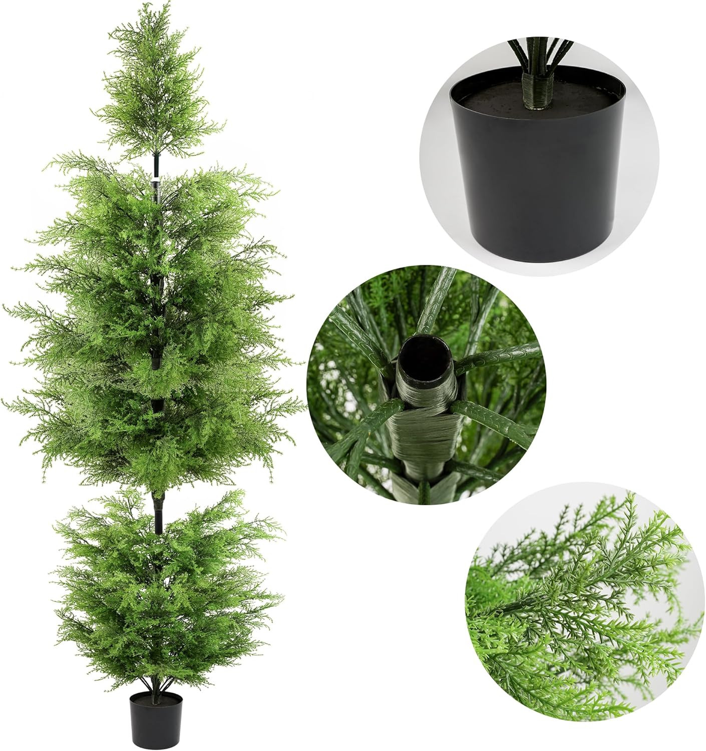 6Ft UV Rated Artificial Cedar Trees for Indoor & Outdoor Home Decor