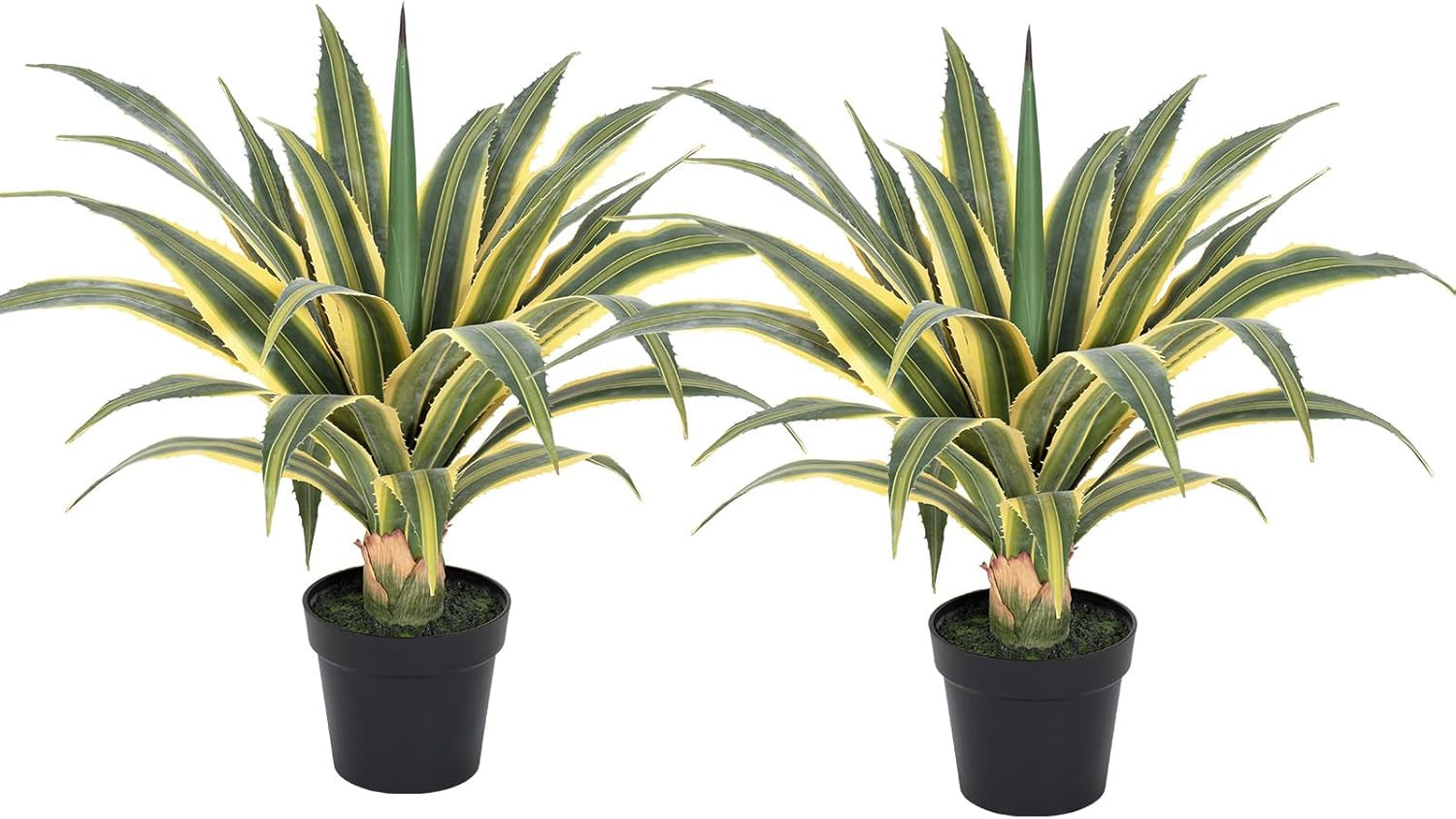 32” UV Resistant Artificial Agave Plants – 2 Pack for Indoor/Outdoor Decor