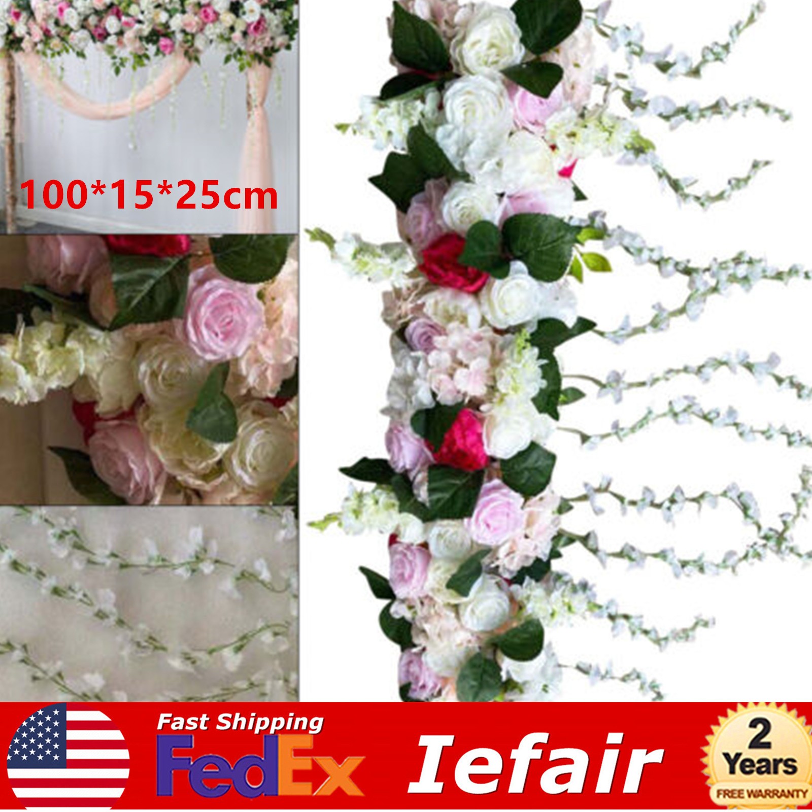 Artificial Silk Rose Flower Backdrop Wedding Row Decor Floral Wall Arrangements