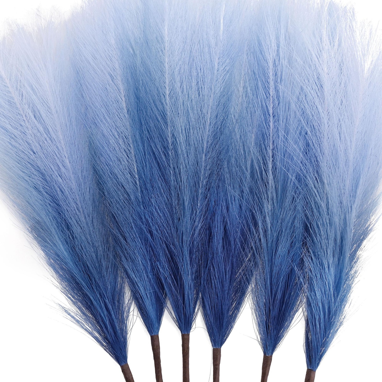 6 PCS Faux Pampas Grass Arrangement – 18″/45cm Artificial Fluffy Pompous Gras…