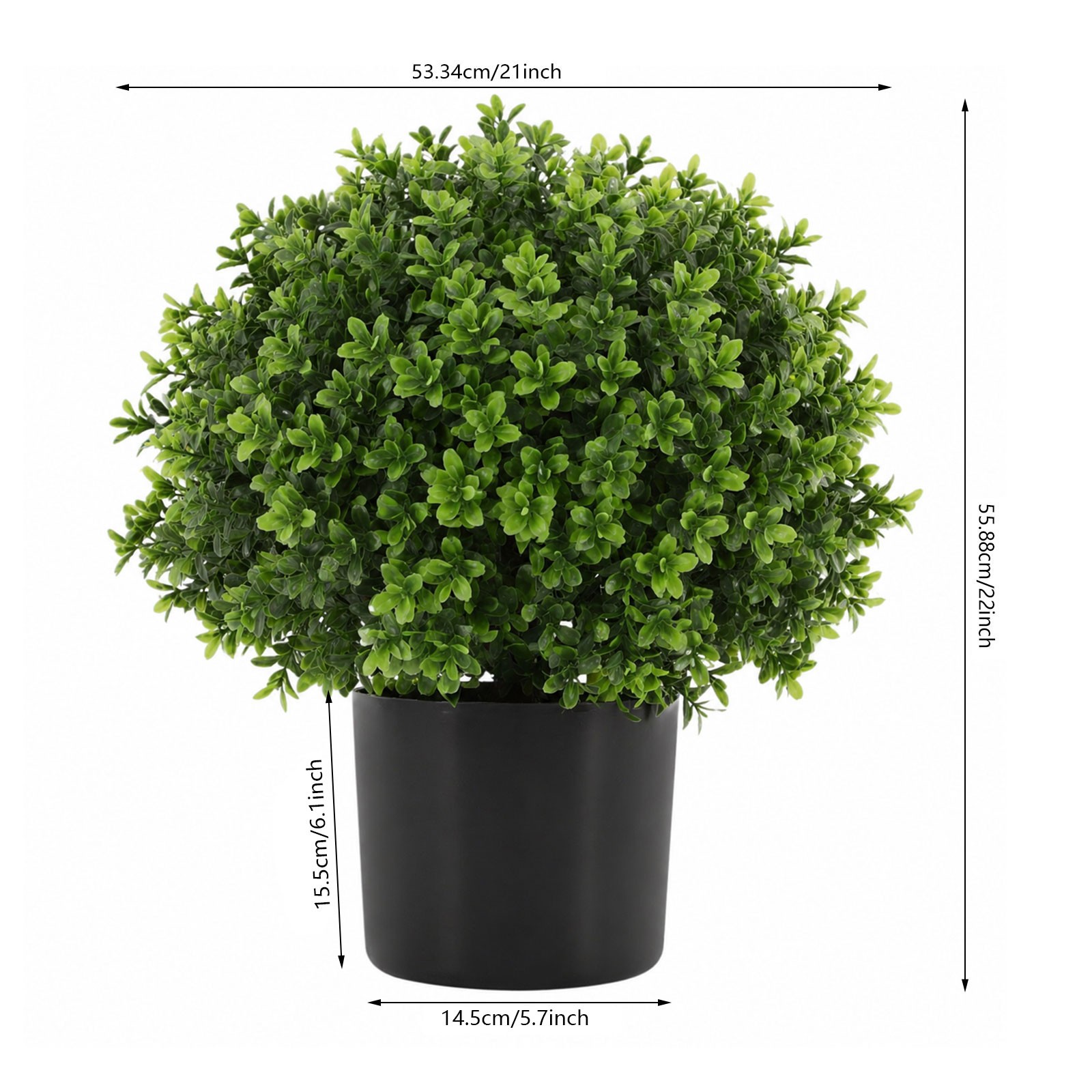 2pcs 22″ Artificial Boxwood Topiary Ball Tree UV-protected leaves Indoor/Outdoor