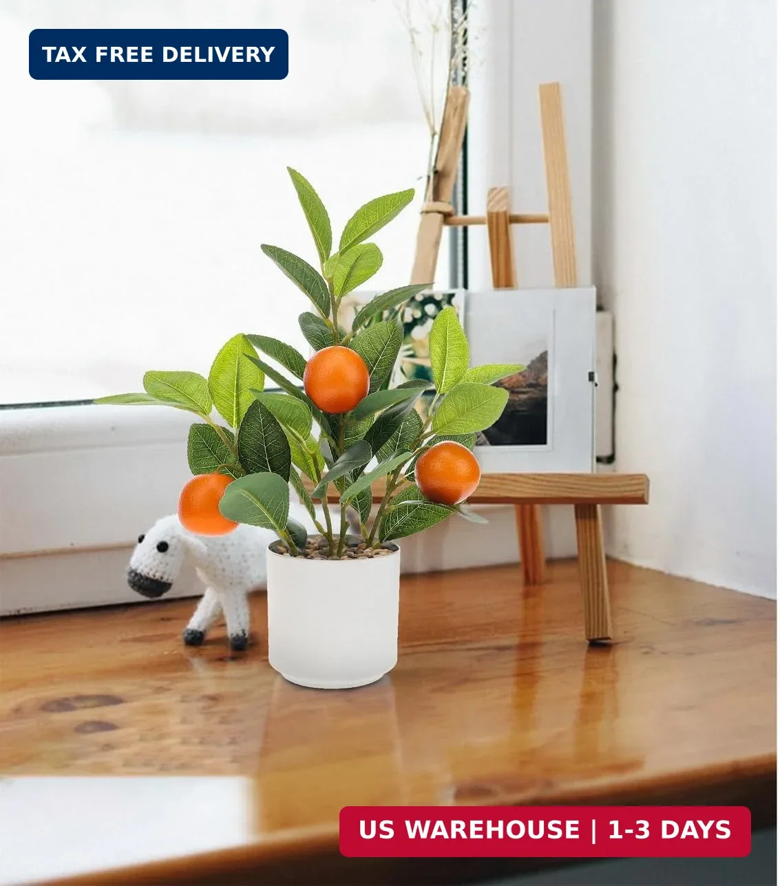 Woration 14.5″ Artificial Orange Plant Potted Home Office Decor Indoor | Small f