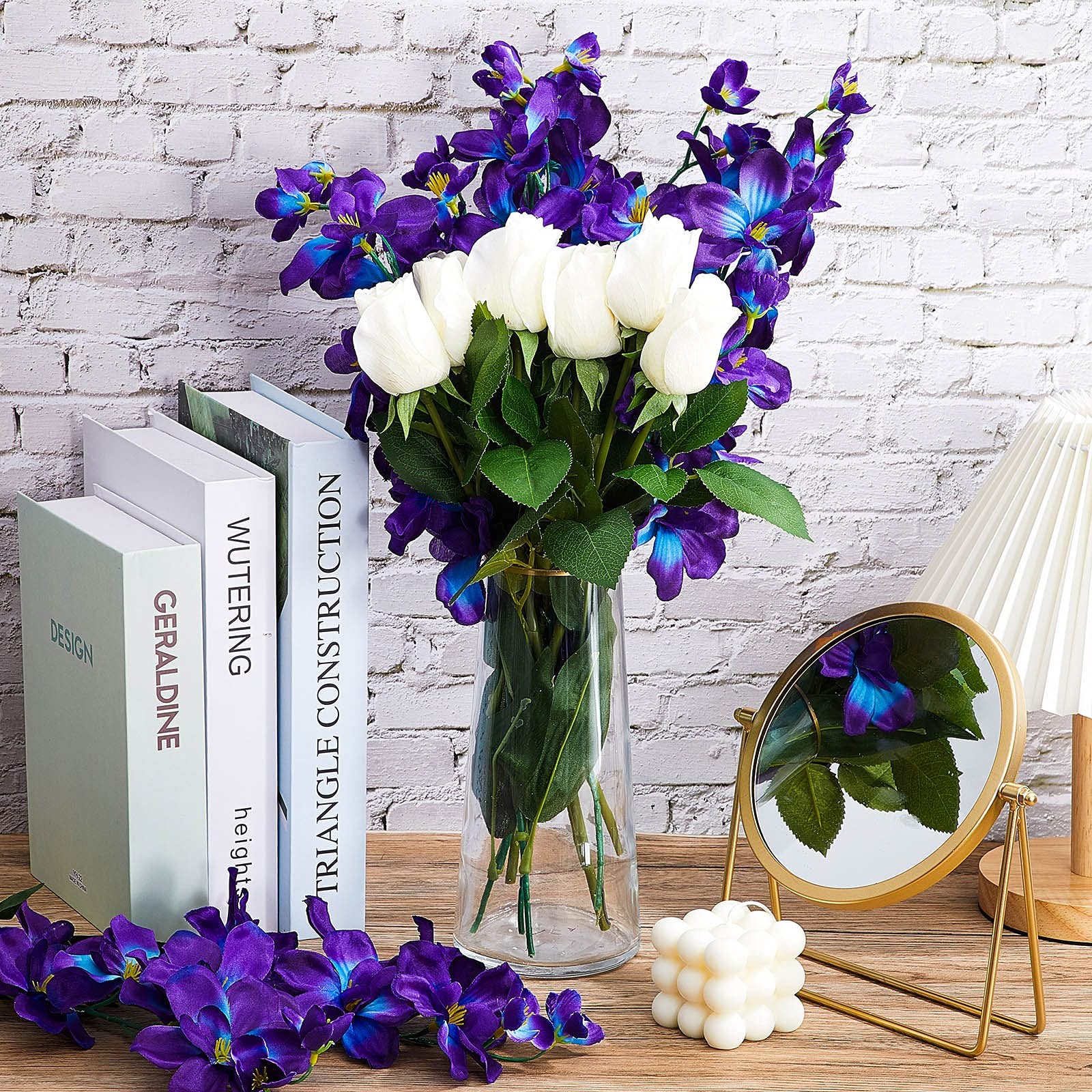 24 Pieces 27 Inches Artificial Orchid Flowers Faux Orchids Silk Flowers for W…