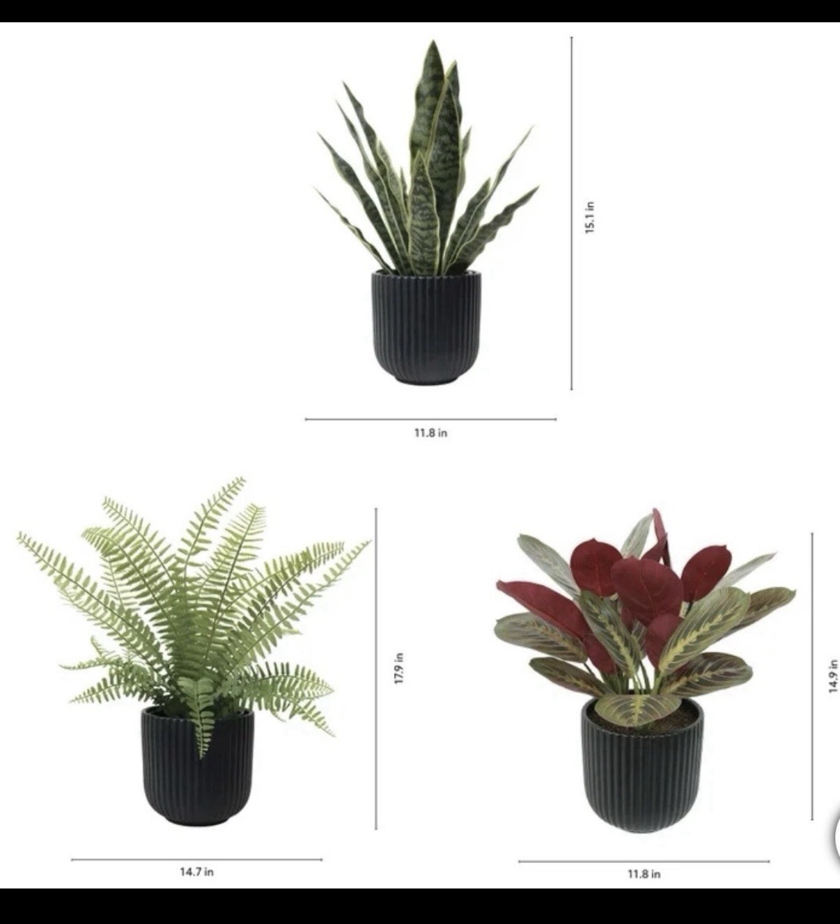 CGH Faux Decorative Plant Trio Indoor Greenery Home Office Decor NEW