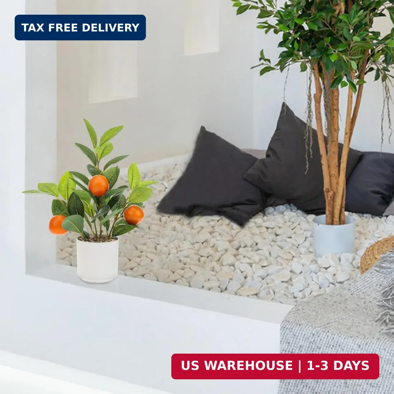 Woration 14.5″ Artificial Orange Plant Potted Home Office Decor Indoor | Small f