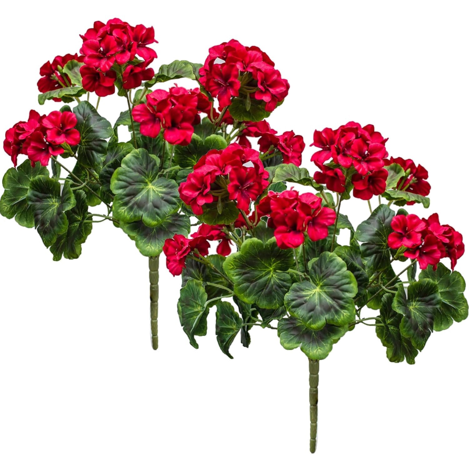 Artificial Geraniums 19” Silk Flowers Hanging Basket Home Decor Red