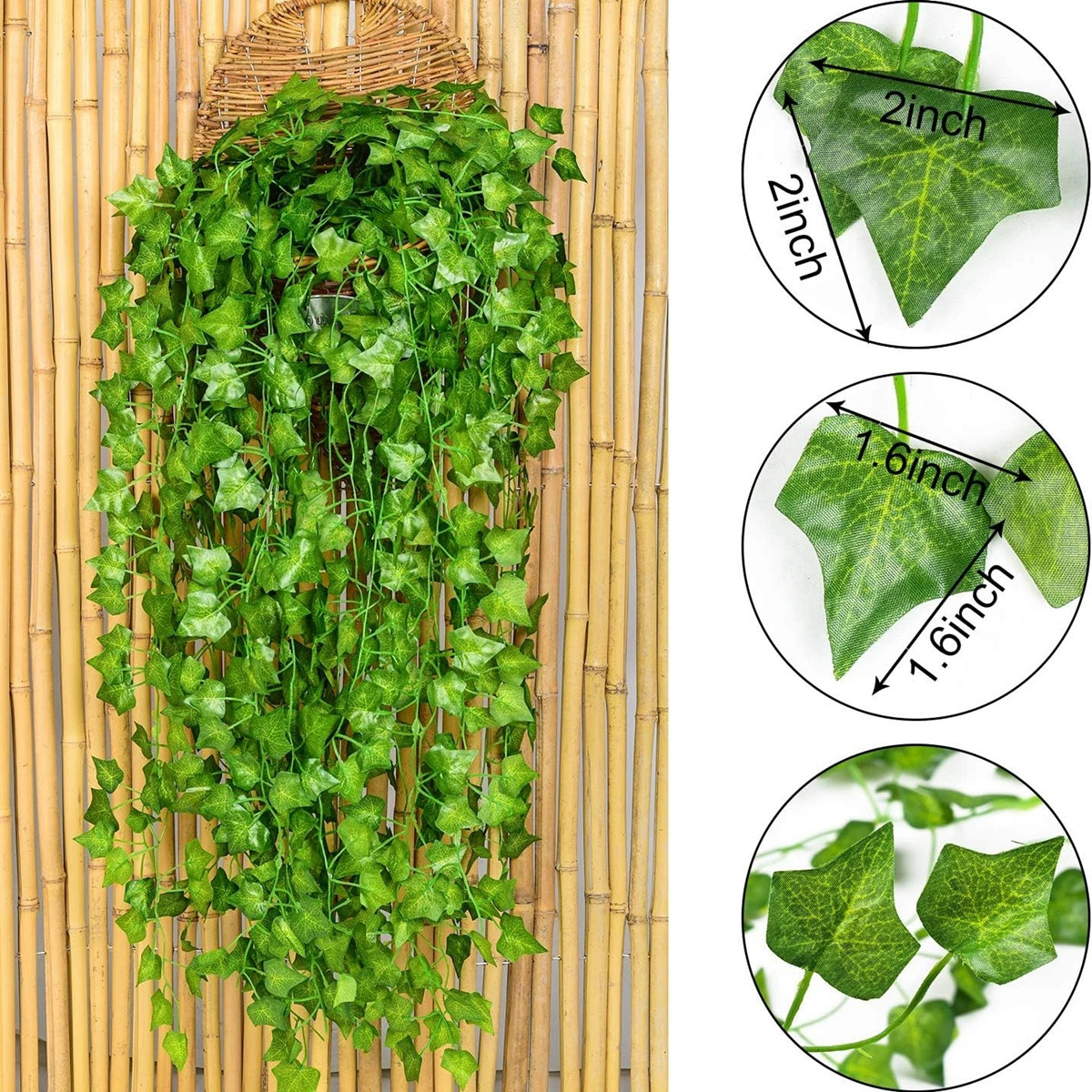 1/5PCS Artificial Plants Green Leaf Vine Centerpieces Wedding Home Roomoutdoor G