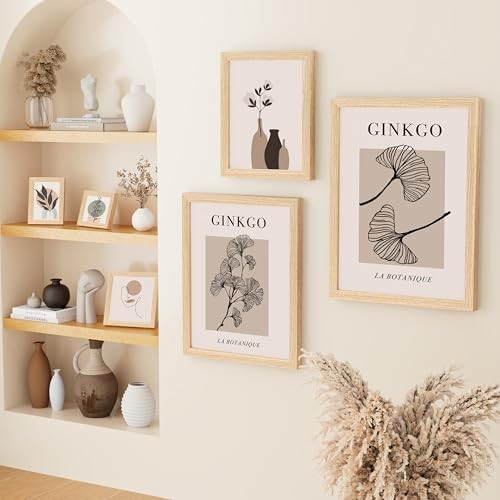 Picture Frame, Solid Wood Frame with Plexiglass, Includes 8×12 11×17 Natural