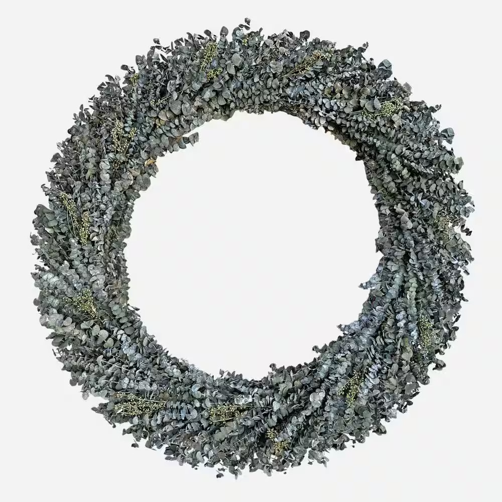 50 In. Non Artificial Preserved Eucalyptus Leaves Wreath