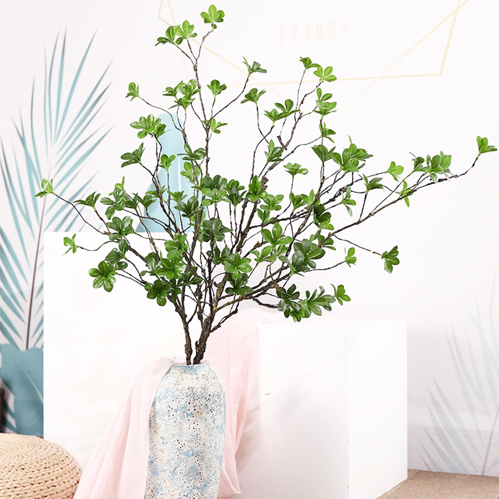 43″ Artificial Eucalyptus Branches Ficus Twigs Fern Fake Tree Trunk Greenery …