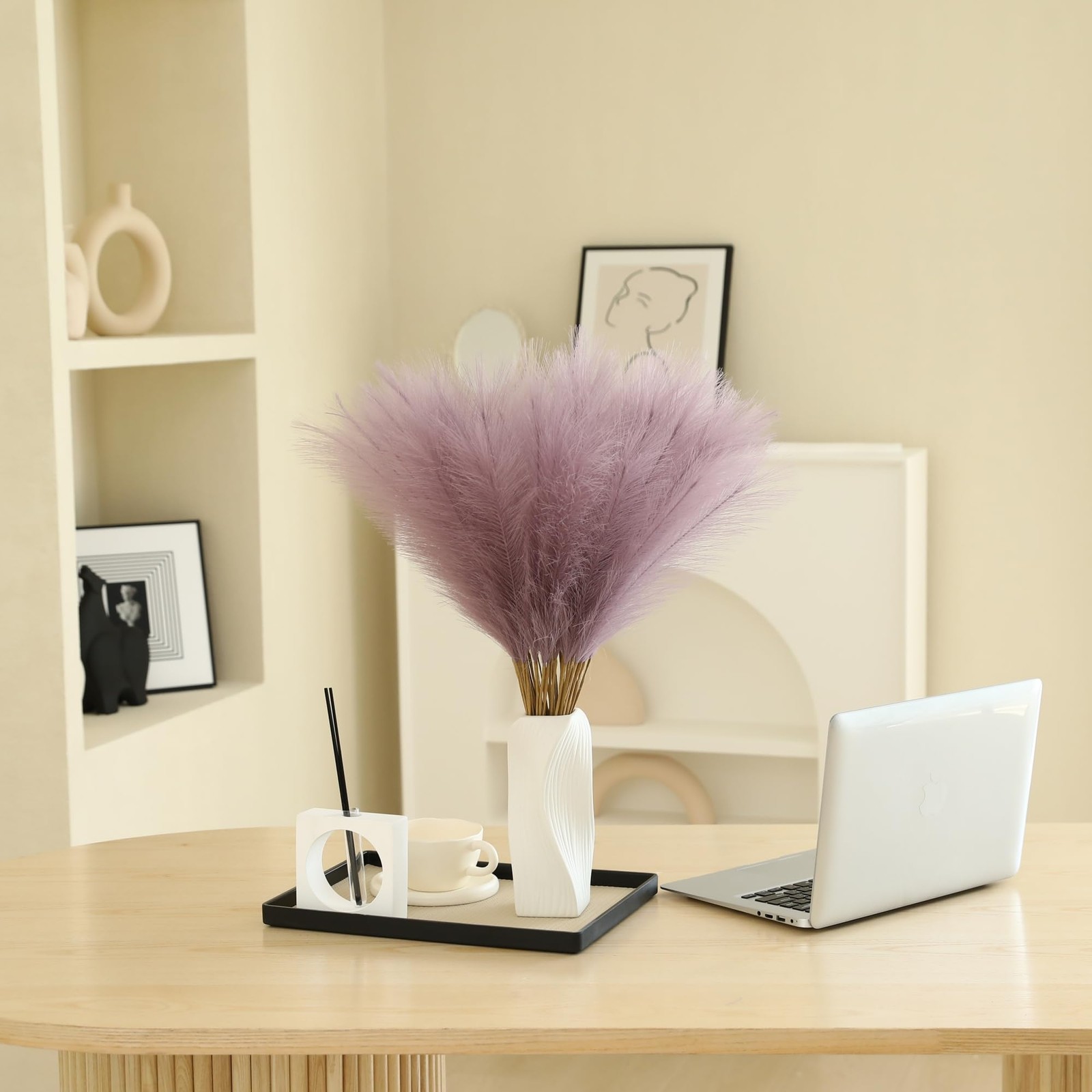 60pcs Purple Pampas Grass 24 Inch Small Faux Pampas Grass Decor, Artificial …