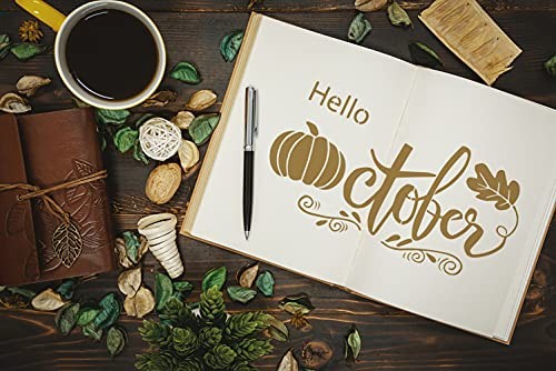 8Pcs Fall Painting Stencils Thanksgiving Drawing Templates Stencils Autumn