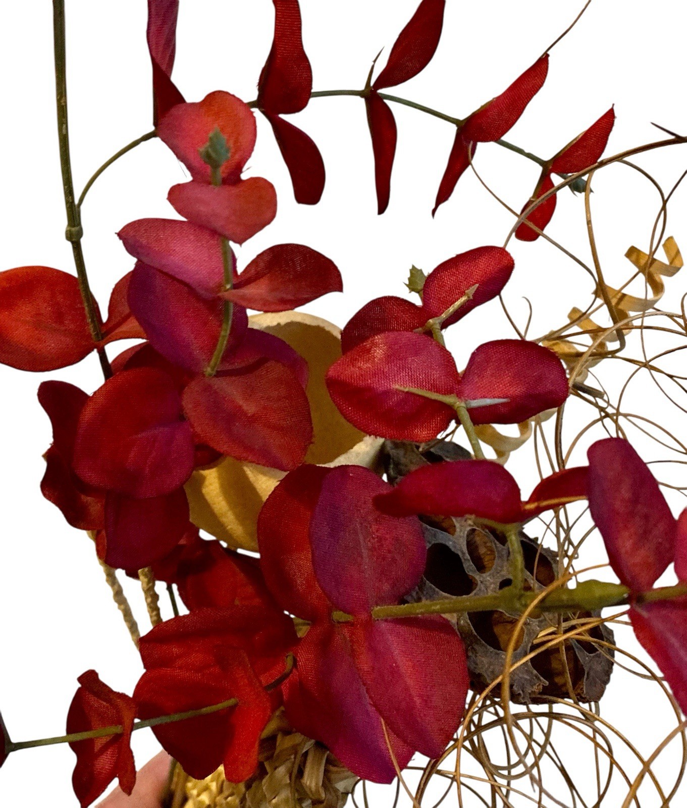 Boho Dried Flower Arrangements 2 Bunches Palm Spears Eucalyptus Seed Pods Decor