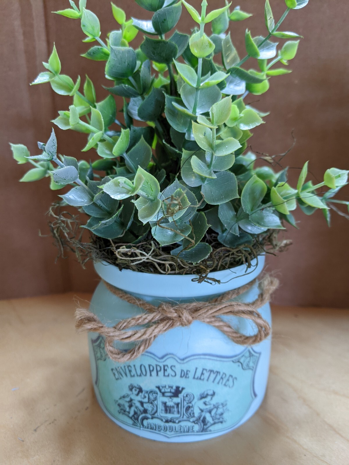 3 Faux Plants in Spring Themed Pots