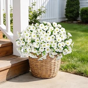 20 Pcs Artificial Morning Glory Flowers for Outdoors, Multicolor | Realistic
