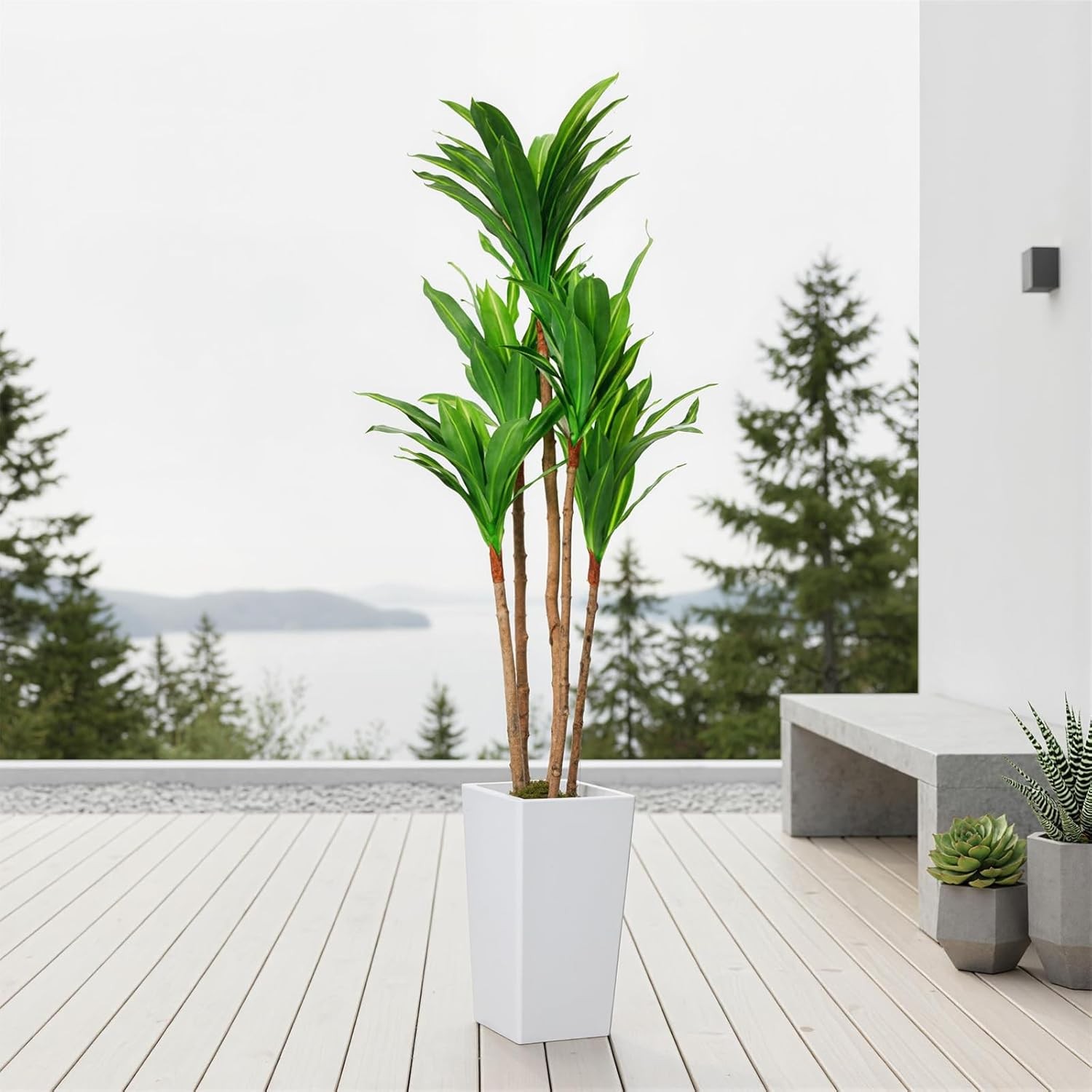 4.8ft Artificial Brazilian Wood Tree in Pot Areca Palm for Living Room or Office