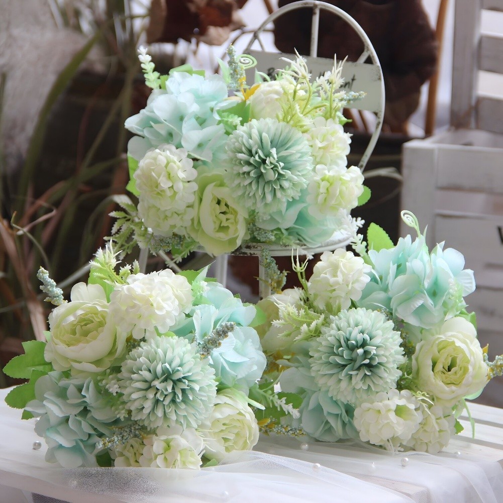Nordic Style Artificial Silk Flower Bouquet for Wedding Home Decoration