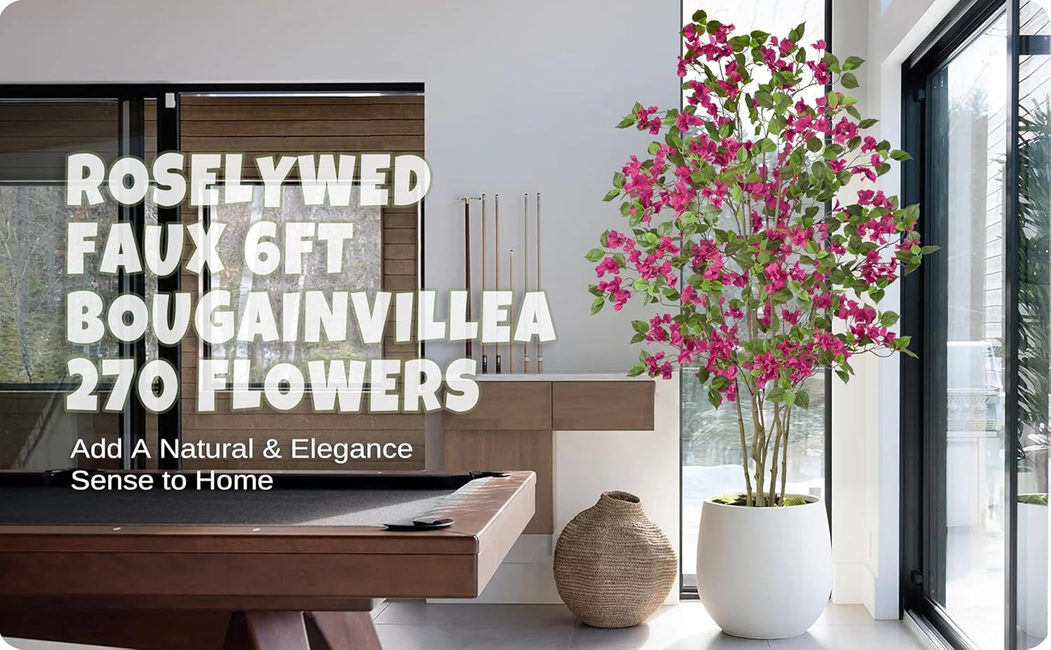 6FT Artificial Purple Bougainvillea Tree with 270 Flowers for Home Decor