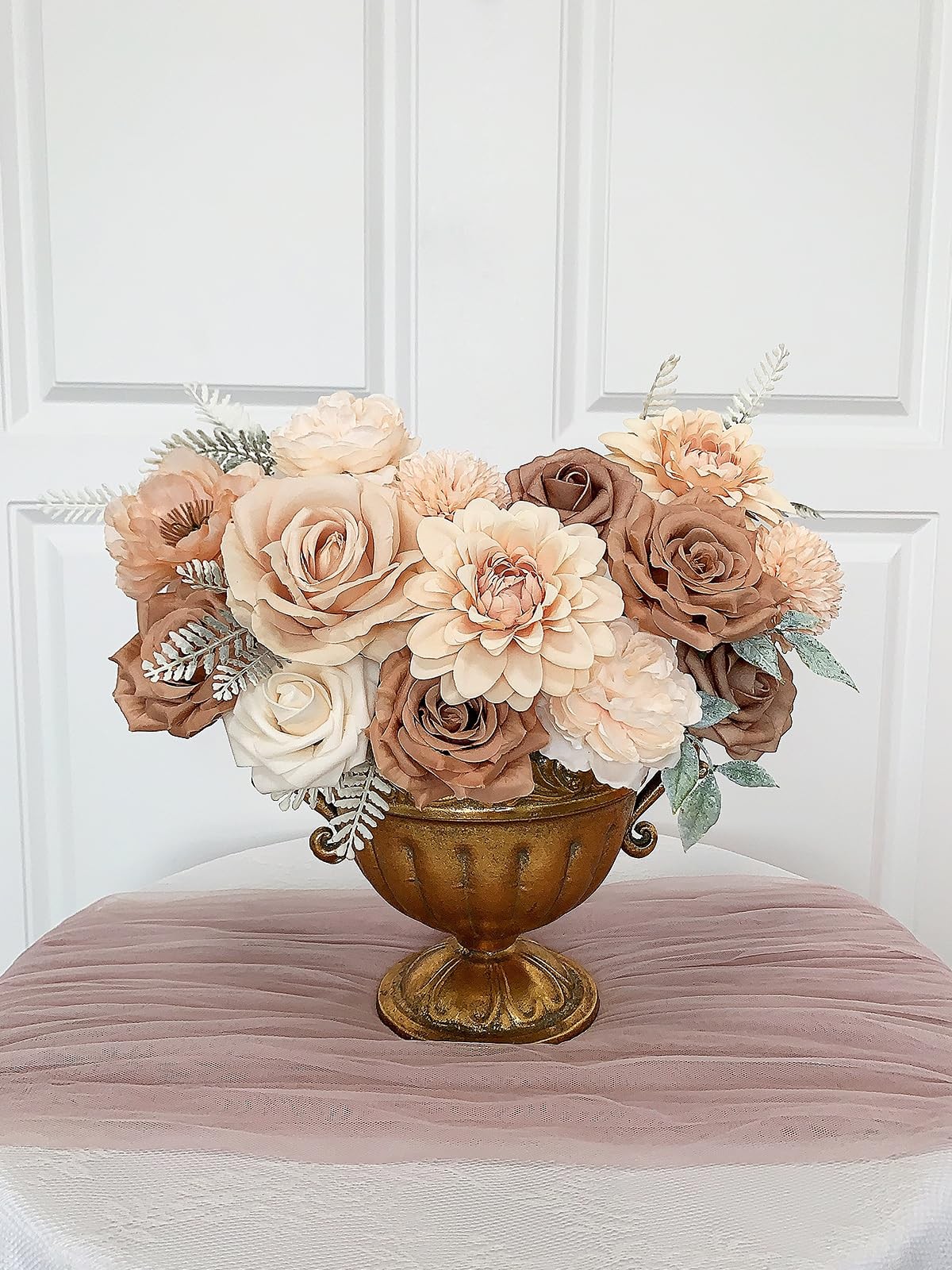 Roses Artificial Flowers Nude Fake Flower for DIY Wedding Bouquet Bridal Baby…