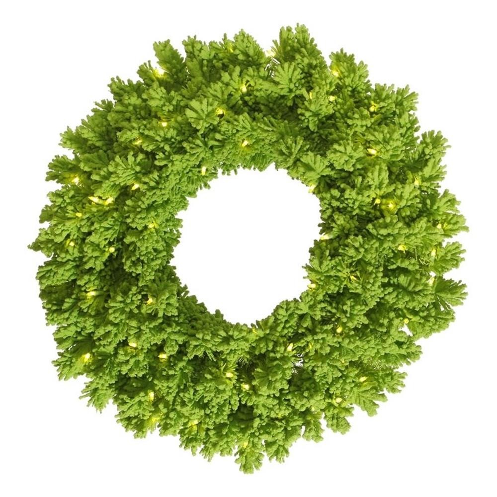 Vickerman 24″ Fir Dura-lit LED Artificial Christmas Wreath in Flocked Lime Green