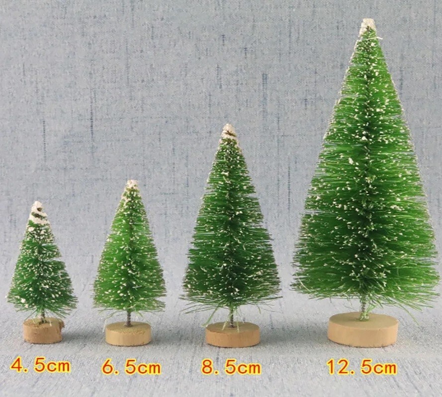 5Pcs Mini Christmas Trees Plastic Artificial Christmas Tree Ornament Winter Snow