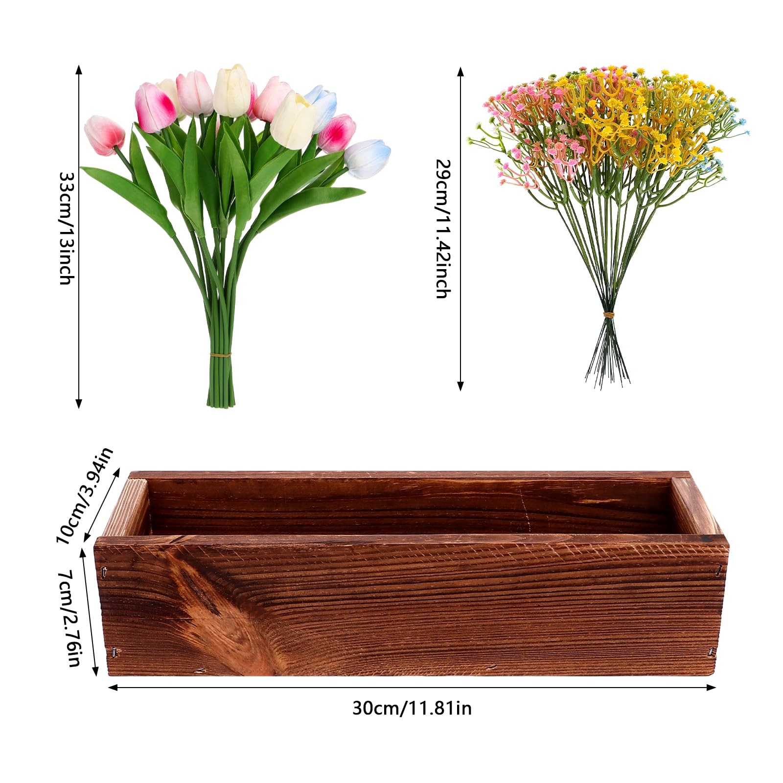 Table Centerpiece Decoration Faux Colorful Artificial Tulip Babys Breath Fake…