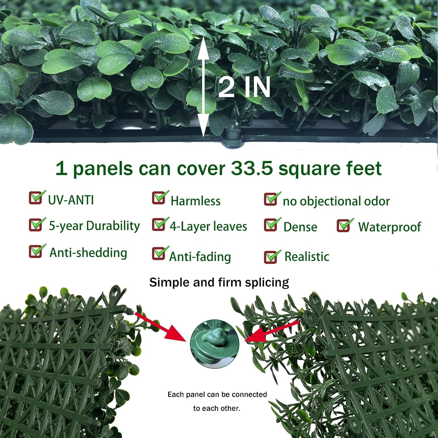 Decorative Boxwood Backdrop Panel 40 X 120 Inch Durable Weather Resistant Design
