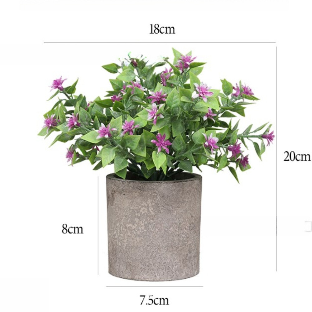 Artificial Decorative Potted Plant 22cm Faux Greenery for Office Home Desk