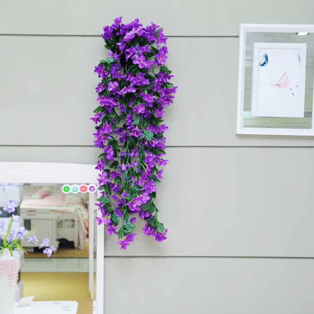 4petals Artificial Flower Hanging Flowers Violet Simulation Vine Wedding Home…