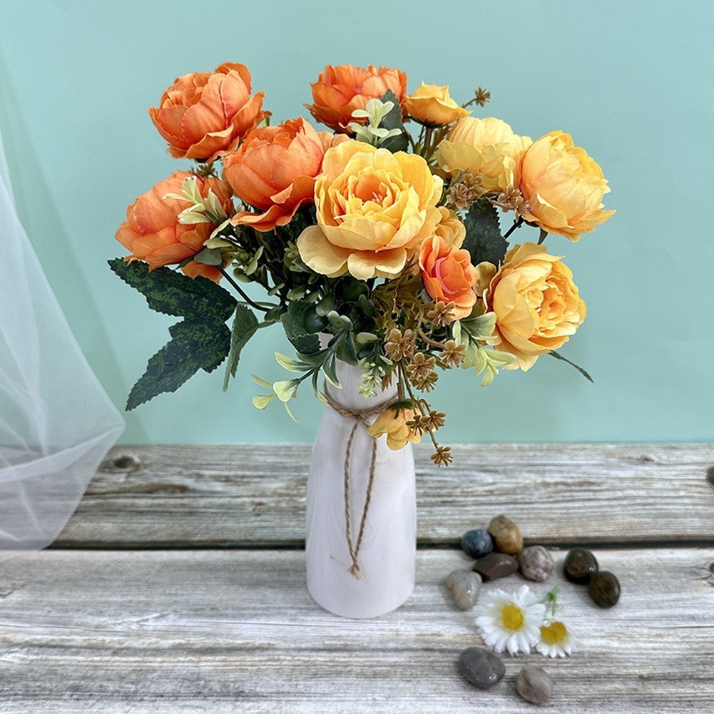 7 Fork Spring Peony Fake Flowers for Wedding Events Photography Props Decor