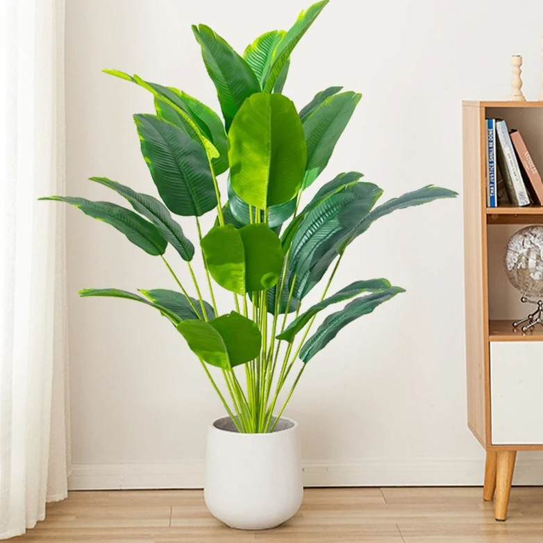 1pc Large Artificial Tropical Palm Tree with Monstera Leaves Home Decor – NEW