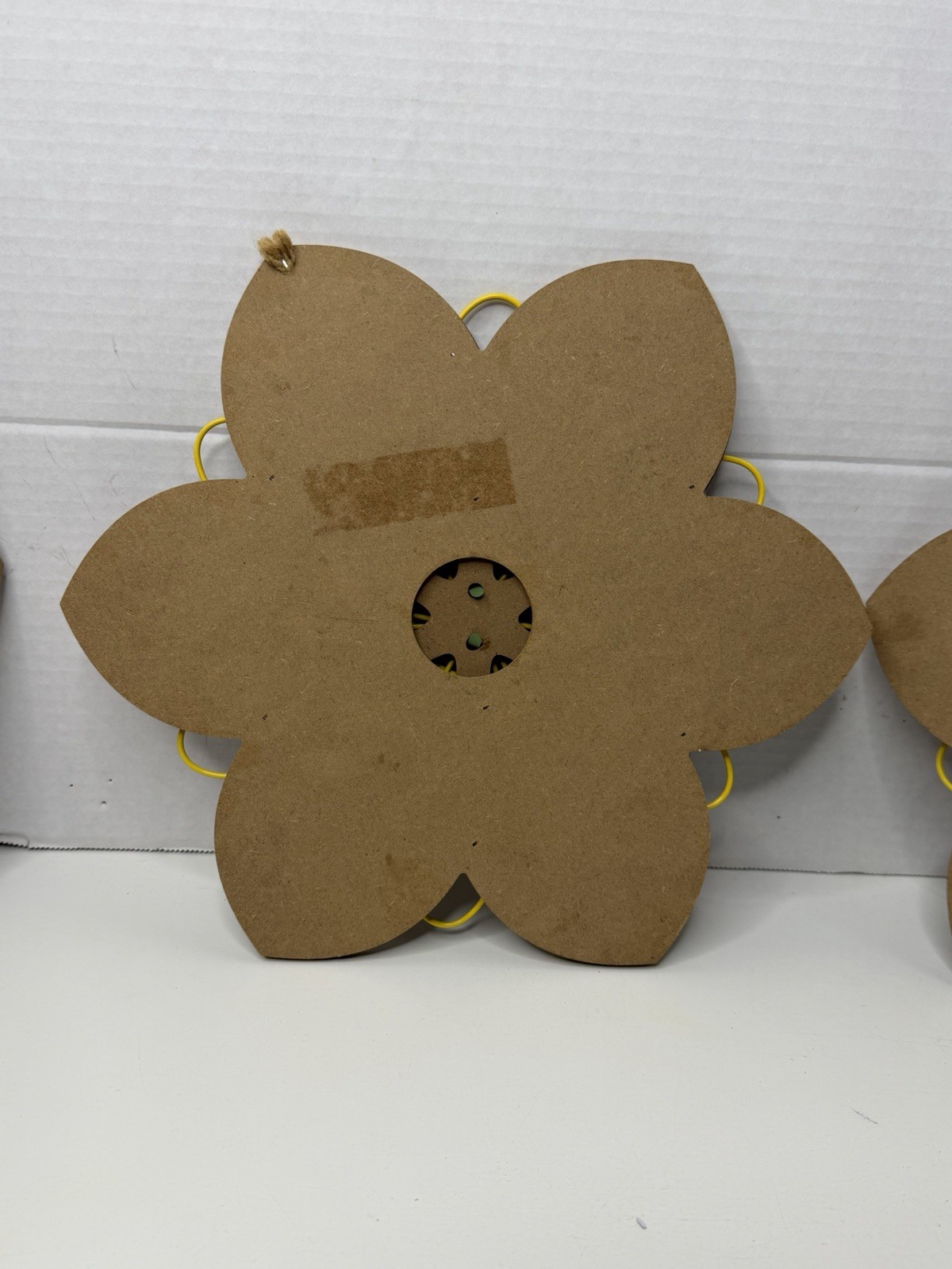 3 Wood Burlap & Metal 3D Flowers Decor Hanging 12” Wall Home Decor Wall Hanger