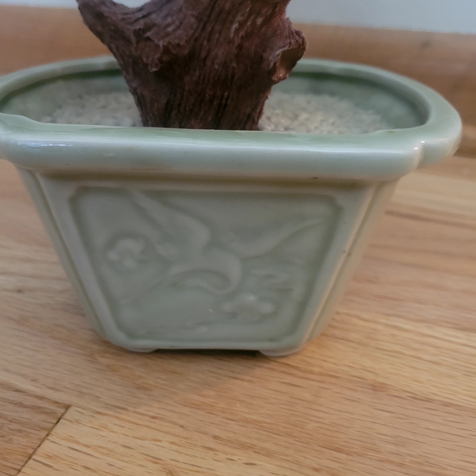 Vintage Chinese Glass Stone Jade Cherry Blossom Bonsai Tree Pink Flowers 14″