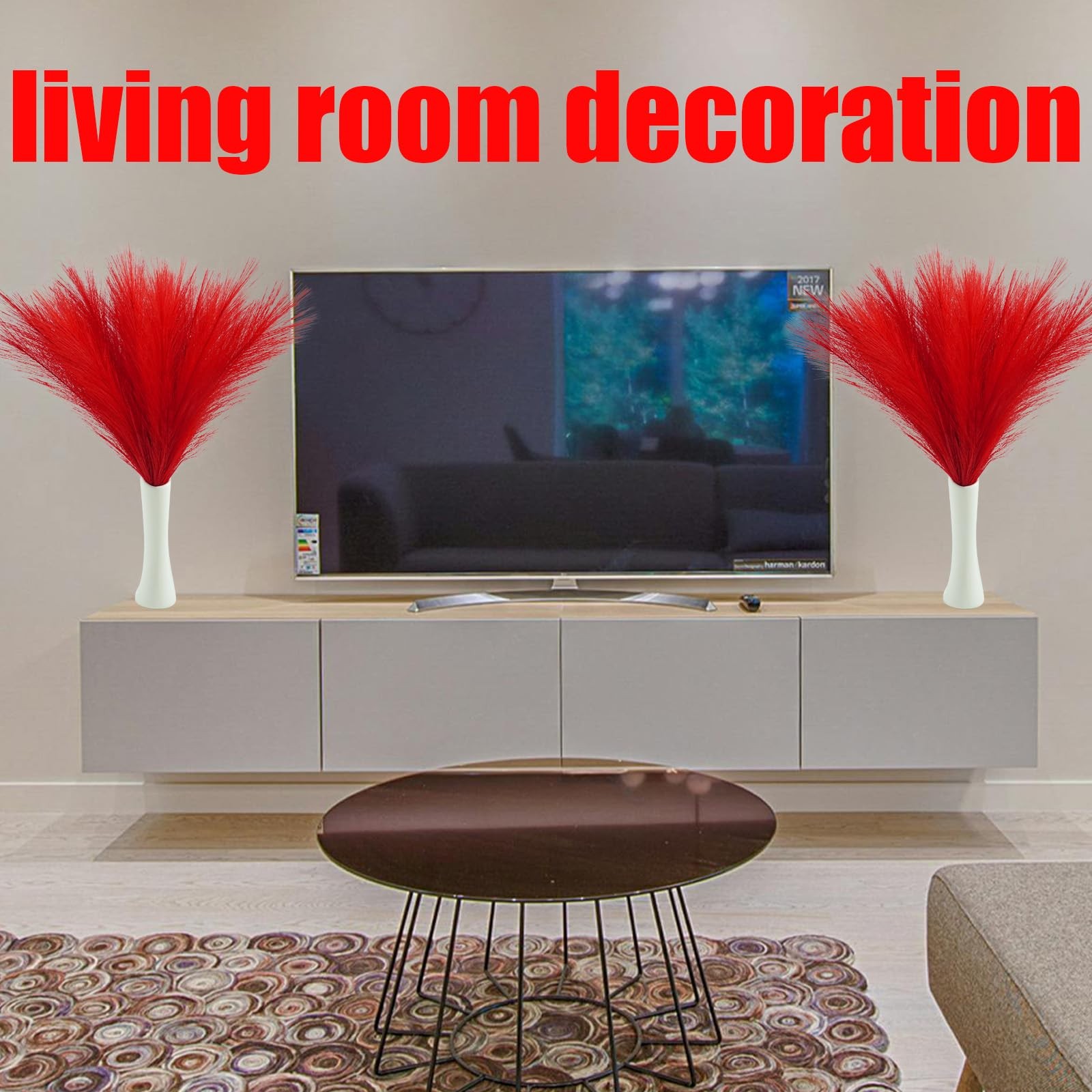 30 Pcs Artificial Pampas Grass 15.7 Inch,Short Faux Pampas Grass Home Decor,F…