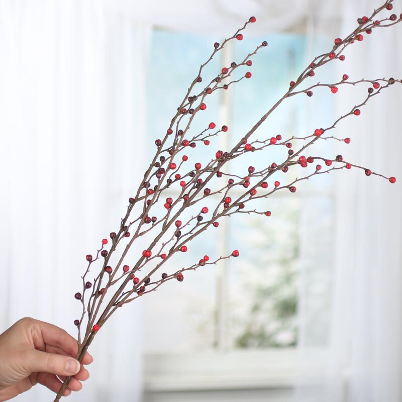 Factory Direct Craft 36 Inch Artificial Dark Red and Burgundy Berry Twig